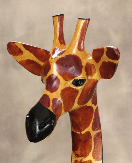 Giraffe Sculptures, Tall Wooden Giraffe Statue Decor